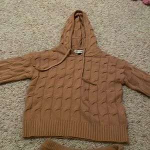 barley worn, knit brown anthropologie pj set